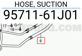 Suzuki 9571161J01 HOSE, SUCTION