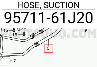 Suzuki 9571161J20 HOSE, SUCTION