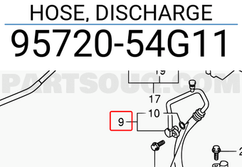 Suzuki 9572054G11 HOSE, DISCHARGE