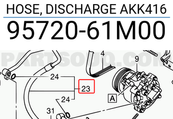 Suzuki 9572061M00 HOSE, DISCHARGE AKK416