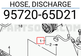 Suzuki 9572065D21 HOSE, DISCHARGE