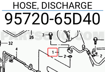 Suzuki 9572065D40 HOSE, DISCHARGE