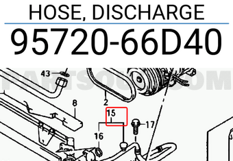Suzuki 9572066D40 HOSE, DISCHARGE