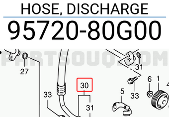 Suzuki 9572080G00 HOSE, DISCHARGE