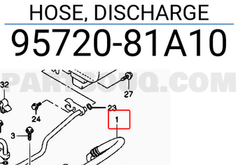 Suzuki 9572081A10 HOSE, DISCHARGE