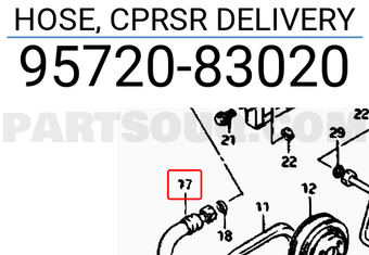 Suzuki 9572083020 HOSE, CPRSR DELIVERY