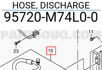Suzuki 95720M74L00 HOSE, DISCHARGE