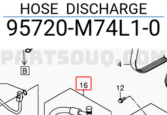 Suzuki 95720M74L10 HOSE DISCHARGE