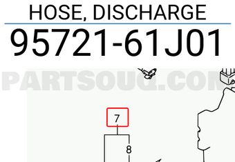 Suzuki 9572161J01 HOSE, DISCHARGE