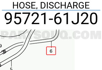 Suzuki 9572161J20 HOSE, DISCHARGE