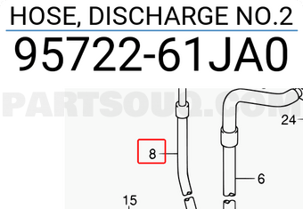 Suzuki 9572261JA0 HOSE, DISCHARGE NO.2