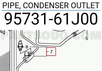 Suzuki 9573161J00 PIPE, CONDENSER OUTLET