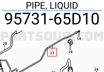 Suzuki 9573165D10 PIPE, LIQUID