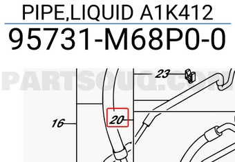 Suzuki 95731M68P00 PIPE,LIQUID A1K412