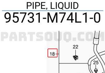 Suzuki 95731M74L10 PIPE, LIQUID