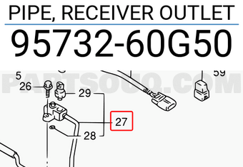 Suzuki 9573260G50 PIPE, RECEIVER OUTLET