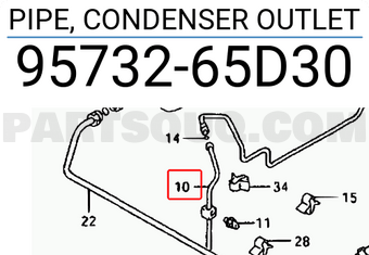 Suzuki 9573265D30 PIPE, CONDENSER OUTLET