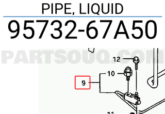 Suzuki 9573267A50 PIPE, LIQUID