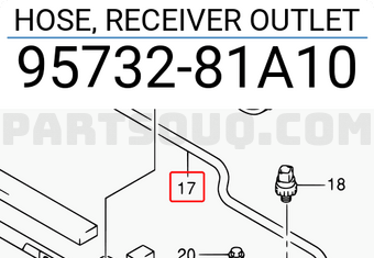 Suzuki 9573281A10 HOSE, RECEIVER OUTLET