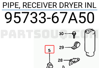 Suzuki 9573367A50 PIPE, RECEIVER DRYER INL