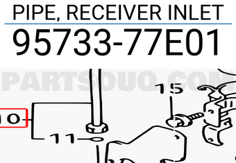 Suzuki 9573377E01 PIPE, RECEIVER INLET