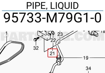 Suzuki 95733M79G10 PIPE, LIQUID