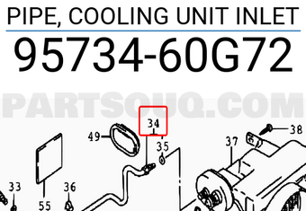 Suzuki 9573460G72 PIPE, COOLING UNIT INLET