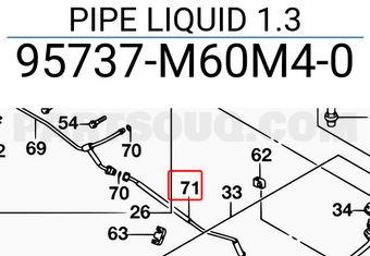 Suzuki 95737M60M40 PIPE LIQUID 1.3