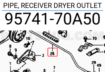 Suzuki 9574170A50 PIPE, RECEIVER DRYER OUTLET