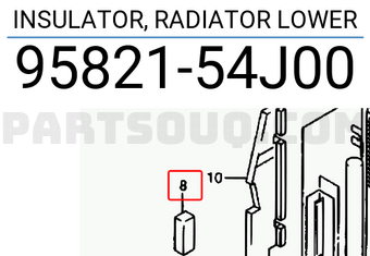 Suzuki 9582154J00 INSULATOR, RADIATOR LOWER