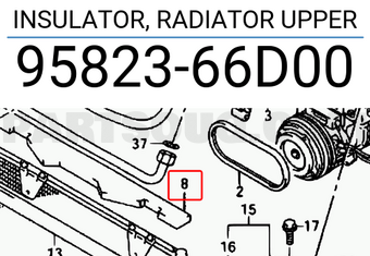 Suzuki 9582366D00 INSULATOR, RADIATOR UPPER
