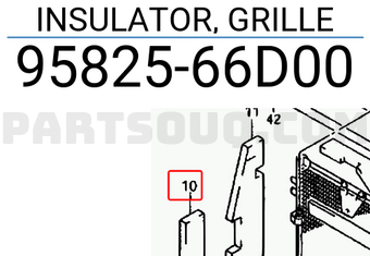 Suzuki 9582566D00 INSULATOR, GRILLE