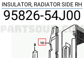 Suzuki 9582654J00 INSULATOR, RADIATOR SIDE RH
