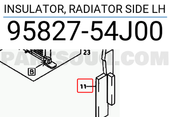 Suzuki 9582754J00 INSULATOR, RADIATOR SIDE LH