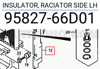 Suzuki 9582766D01 INSULATOR, RACIATOR SIDE LH