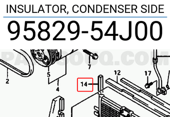 Suzuki 9582954J00 INSULATOR, CONDENSER SIDE
