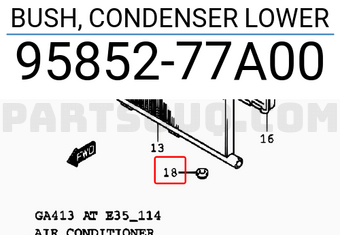 Suzuki 9585277A00 BUSH, CONDENSER LOWER
