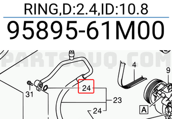 Suzuki 9589561M00 RING,D:2.4,ID:10.8
