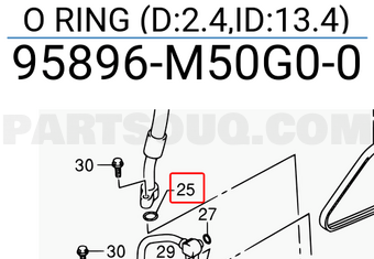Suzuki 95896M50G00 O RING (D:2.4,ID:13.4)