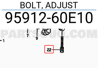 Suzuki 9591260E10 BOLT, ADJUST
