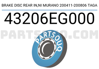 TAGA 43206EG000 BRAKE DISC REAR IN,NI MURANO 200411-200806 TAGA