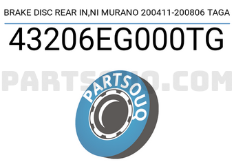 TAGA 43206EG000TG BRAKE DISC REAR IN,NI MURANO 200411-200806 TAGA