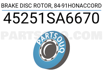 TOP 45251SA6670 BRAKE DISC ROTOR, 84-91HONACCORD