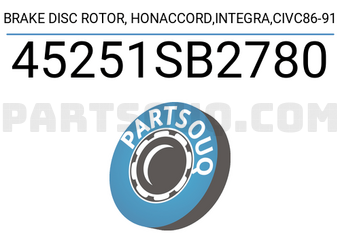 TOP 45251SB2780 BRAKE DISC ROTOR, HONACCORD,INTEGRA,CIVC86-91