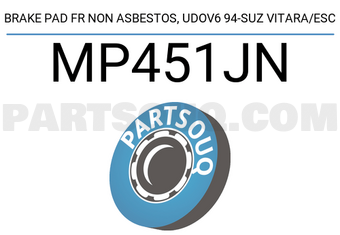 TOP MP451JN BRAKE PAD FR NON ASBESTOS, UDOV6 94-SUZ VITARA/ESC