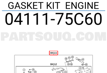 Toyota 0411175C60 GASKET KIT ENGINE