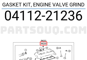 Toyota 0411221236 GASKET KIT, ENGINE VALVE GRIND