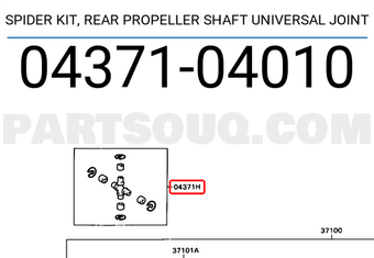 Toyota 0437104010 SPIDER KIT, REAR PROPELLER SHAFT UNIVERSAL JOINT