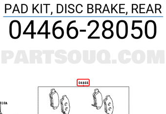 Toyota 0446628050 PAD KIT, DISC BRAKE, REAR