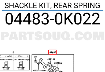 Toyota 044830K022 SHACKLE KIT, REAR SPRING